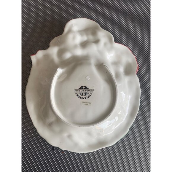 Fitz & Floyd Essentials Santa Wreath Platter “Ho Ho Ho” Christmas Plate 8" - Picture 7 of 7